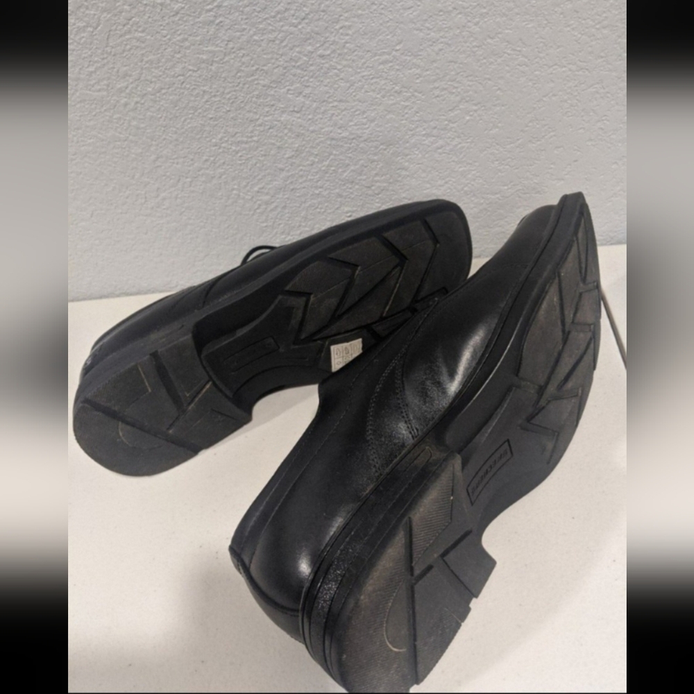 Mens Black Formal Dress Shoes Comfort Support  Wedding Party Gift Geek Retro - Picture 6 of 8